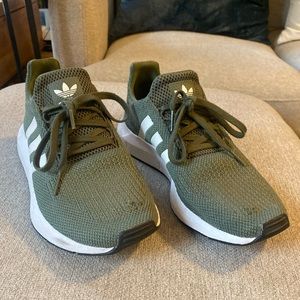 Green Adidas Sneakers, Women Size 7.5, in good used condition.